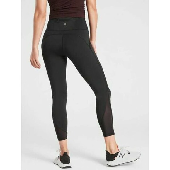 Athleta Leggings Small Black High Rise 7/8 Mesh Stretch Athleisure - Picture 5 of 15